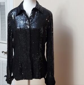 Cheetah B Sherri Bloom Peter Noviello Vintage Evening Blouse Size S